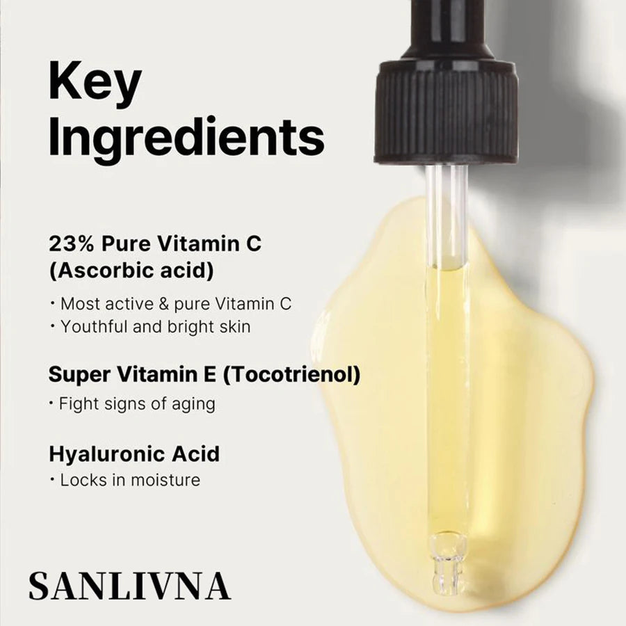 Pure Vitamin C 23% Serum with Vitamin E and Hyaluronic Acid