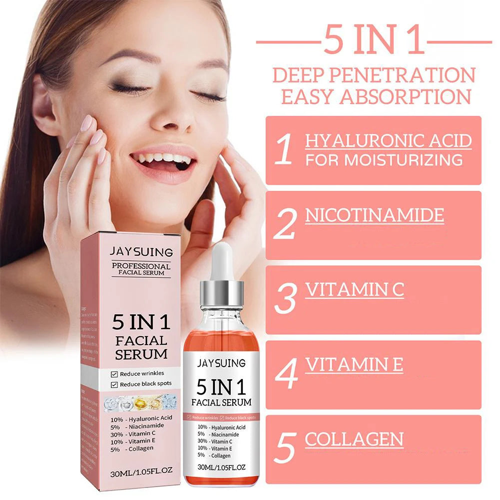 5 In 1 Fade Moisturising Vitamin C Hyaluronic Acid Facial Serum