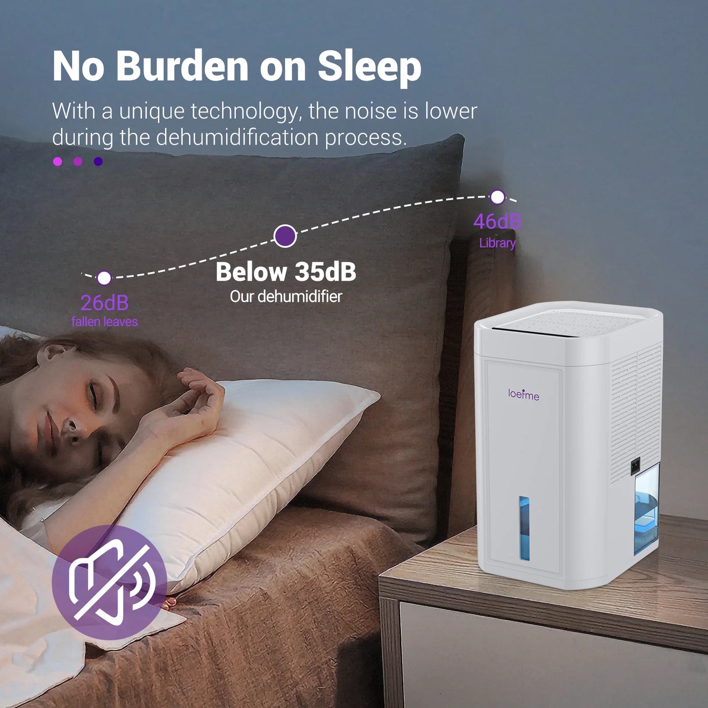 Electric Dehumidifier for Home Condensation Moisture with Timer Silent Low Noise 35dB Tank Capacity 1000ML