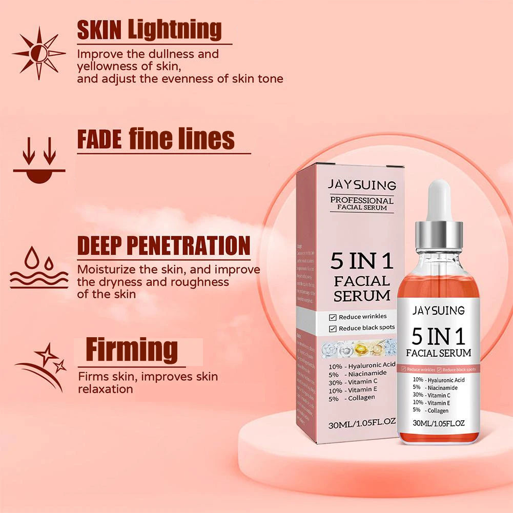 5 In 1 Fade Moisturising Vitamin C Hyaluronic Acid Facial Serum